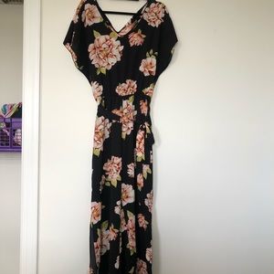 Sydney Rose Floral Jumpsuit with waist tie